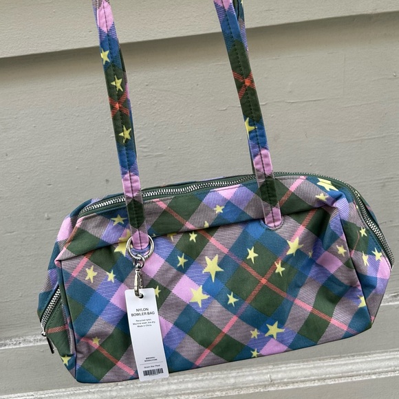 Baggu Nylon Bowler in Green Star Plaid NWT - Picture 4 of 4